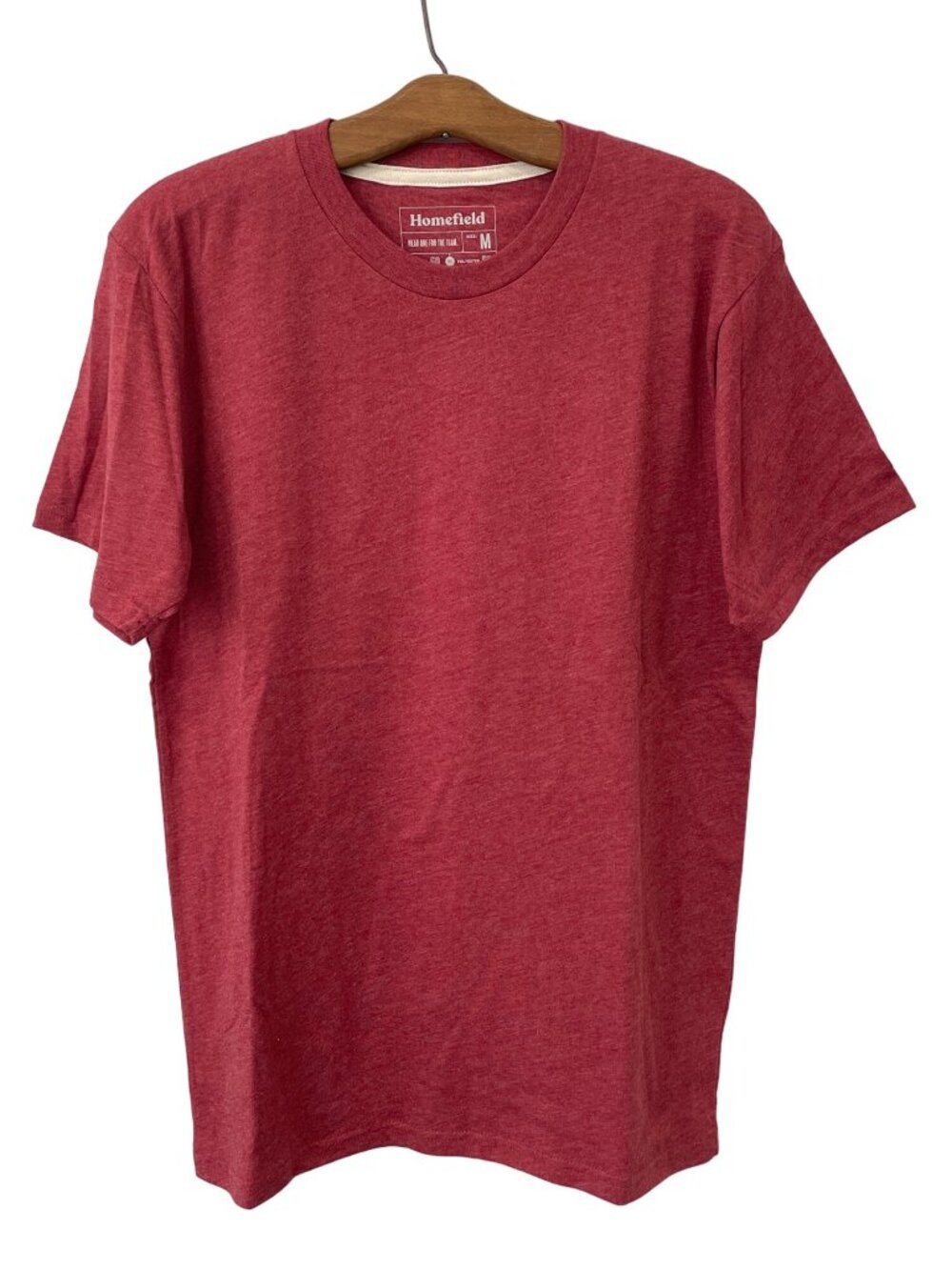 Homefield T Shirt Medium Crewneck Short Sleeve Heather Red Cotton Poly Basic Tee
